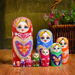 Nesting Dolls, 10 stycken, Serie av ryska dockor Matryo