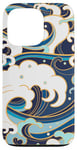 iPhone 13 Pro Japanese Art Ocean Getaway Wave Surfing Blue Geometric Ocean Case