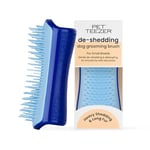 Tangle Teezer | Pet Teezer | Petite brosse de toilettage pour chien | Brosse sèche ou brosse de bain pour chien | Bleu marine et bleu ciel