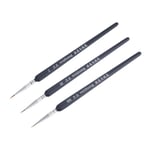 Peinture Pinceau Set #0 #00 #000 Poils Foncé Bleu Poignée pour Ligne 3Pcs