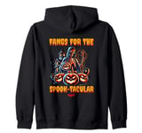 Fangs for the Spook-tacular Night Skeleton Halloween Design Zip Hoodie