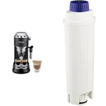 De'Longhi Dedica Style, Machine expresso pour préparer des boissons café et lactées, EC685BK, Noir & DeLonghi DLSC002 Filtre à eau