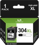 304Xl Cartouches D'Encre Noir,304 Xl Noir Remanufacturées Pour Cartouche Hp 304,Pour Deskjet 3720 3762 2630 2622 3760 3730 3735 2620 2633 Envy 5030 5032 5020 5010 Imprimante (1-Pack)