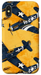 Coque pour iPhone X/XS Jaune Pop Art Ethnique Vintage WWII Flying P40 Tiger Warbird