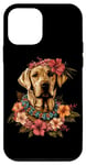 Coque pour iPhone 12 mini Labrador Hawaïen Fleurs Hibiscus Drôle Lab Maman Papa