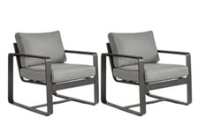 Fauteuil de jardin en aluminium et tissu (lot de 2) - ETRETAT