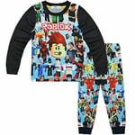 Roblox Pyjamas Set för Pojkar, Spelkaraktär T-shirt och Byxor 2-delad Pyjamas, 5-10 år Barn Sovkläder PJ Present (9-10 år)