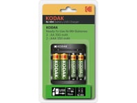 Kodak Usb-Laddare + 2X Uppladdningsbara Aa 750Mah + 2X Aaa 300 Mah