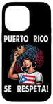 iPhone 14 Pro Max Puerto Rico Se Respeta Afro Boricua Queen Crown PR Flag Case