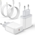 Chargeur Iphone, [Certifié Mfi] 4 Pack Chargeurs Rapides Usb C Pour Iphone 14 Pro/14 Plus/14/13/Se/12/11/Xs/Ipad, 20 W Chargeur Usb C Et Câble De Chargement Iphone 2m, Adaptateur Secteur Pd 3.0 Usb C