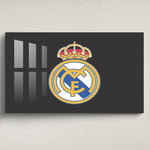 Licensed Décor Grande décoration murale en acrylique Real Madrid - 130 x 80 cm - Blason en couleur noir