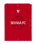 SEVILLA FC - Chemise Folio avec 3 rabats, idéal pour enfants de différents âges, confortable et polyvalent, qualité et résistance, 26 x 36,5 cm, couleur rouge, rouge, Estándar, Décontracté