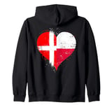 Half Polish Half Danish A Cool Heart Flag for Poland Denmark Zip Hoodie