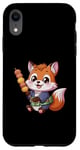 Coque pour iPhone XR Renard kawaii avec Hanami Dango