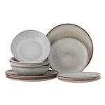 Bloomingville - Sandrine 12-del Servis Set Nature - Beige - Stengods - Koppar & Glas