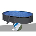 Piscine acier Gré Louko ovale 5,27 x 3,27 x 1,22 m - Anthracite