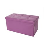 Rebecca Mobili Pouf Repose-pied Tabouret Synthétique Violet 38x76x38