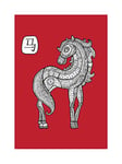 The Art Stop Painting Chinese Zodiac Sign Mosaic Cool Horse Framed Print F12X4494