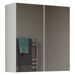 SOFYA - Armoire de toilette murale 2 portes - Meuble SDB avec miroir - Dimensions 60x22x60 cm - Rangement Salle de bain