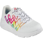 Skechers (GAR314061L) Girls Sports Uno Lite Love Brights Shoes in UK 1.5 to 13.5