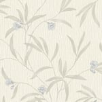 Belgravia Tiffany Floral Cream Blue Wallpaper Luxury Textured Heavyweight Vinyl