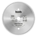 kwb feuille de profil de bois pour la construction et CV Tischkreisägen 594011 (400 x 30 mm, 80 dents, dent pointue)