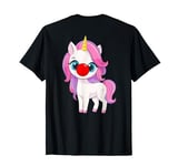 Retro Red Cute Unicorn Nose Funny Day Kid 2024 Print On Back T-Shirt