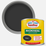 SANDTEX Microseal Black Masonry Paint 150ml Smooth Tester Durable Resist Peeling