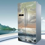 Two-door Fridge Sticker Large Self Adhesive Decals Durable Vinyl Wall Door Cover