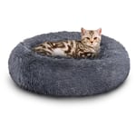 Lit pour chien Lits pour chiens animals Lit souple pour chat Couchage Coussin pour chien Peluche gris foncé 100cm - Randaco