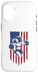 Coque pour iPhone 16 Drapeau américain de pom-pom girl pour pom-pom girl drapeau américain