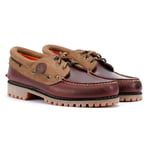 Timberland Unisex Authentic Leather Burgundy Boat Shoes - Brown - Size UK 11