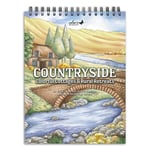 ColorIt Countryside: Colorful Cottages and Rural Retreats Livre de coloriage à spirales pour adultes, 50 illustrations de scènes de campagne, papier épais, papier perforé, couverture rigide à plat,