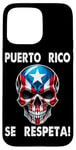 Coque pour iPhone 15 Pro Max Puerto Rico Se Respeta Crâne PR Drapeau Boricua Protest