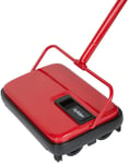 EYLIDEN MANUAL CARPET SWEEPER 4 ROLLERS CORDLESS RUG CLEANER DUSTER BROOM RED