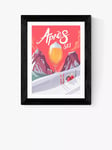 EAST END PRINTS Mark Harrison 'Après Ski' Wood Framed Print