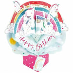 Second Nature Pop Ups Birthday Rainbow Unicorns Pop Up Greeting Card - POP176