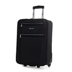 ITACA - Soft Cabin Suitcase Travel Small Suitcase with Wheels - EVA Hand Luggage Case with Telescopic Handle - Lightweight Suitcase Carry on Suitcase with Zippered Compartment - Cabin Luggage i, Black