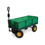 Varan Motors - TC1840A Chariot de jardin, remorque à main, avec bâche, cotés amovibles, Max 350Kg