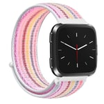 För Fitbit Versa 1 / 2 Universal Nylon Armband Watch Band Pink Pinstripe