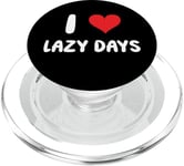 I Love Lazy Days – Cœur – Relaxing Vacation Trip PopSockets PopGrip pour MagSafe