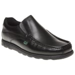 Kickers Mens Fragma Slip Shoe in Black Leather - Size UK 10.5