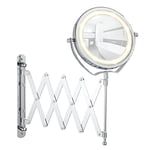 WENKO Miroir cosmétique Mural télescope Brolo réglable en Hauteur, orientable Chromé