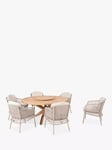 4 Seasons Outdoor Puccini & Prado 6-Seater Garden Dining Set, FSC-Certified (Teak Wood), Latte/Natural