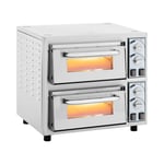 Royal Catering Pizzaovn - 2 kammer 4400 W Ø 35 cm ildfast stein