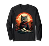 Japanese Samurai Cat Martial arts anime Cat Long Sleeve T-Shirt