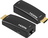 PremiumCord Rallonge HDMI vers câble Cat5e/6 50 m - Full HD 1080p - Connecteurs plaqués Or - Couleur : Noir
