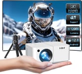 Mini Videoprojecteur Intelligent X2 Android 12 Videoprojecteur Portable 12000L 1080P Prise En Charge Avec Wi-Fi Bluetooth,Mise Au Point Electrique/Keystone,Application Netflix Youtube 8000+