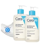 CeraVe - SA Gel Nettoyant Anti-Rugosités - Nettoie la Peau, Elimine les Rugosités - Acide Salicylique + Acide Hyaluronique + 3 Céramides Essentiels - Peau Sèche, Rugueuse, Squameuse - 2 x 236 ml