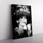 Big Box Art Audrey Hepburn (2) Coal Black Canvas Wall Art Print Ready to Hang Picture, 76 x 50 cm (30 x 20 Inch), Multi-Coloured